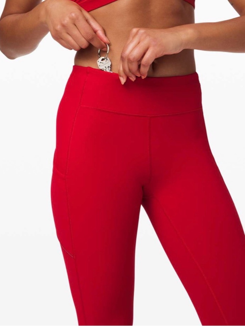 Lululemon Speed Up Red High-Waist Capri Leggings